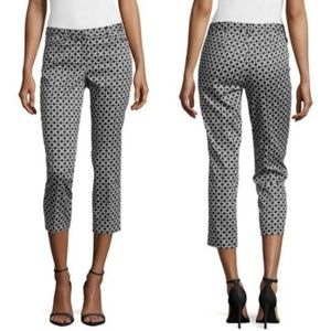 Laundry by Shelli Segal | Navy Blue &‎ White Cropped Ankle Printed Pants Sz. 8